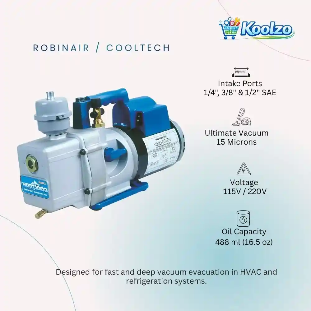 Robinair / Cooltech – 10 CFM Vacuum Pump 15121A - Image 2